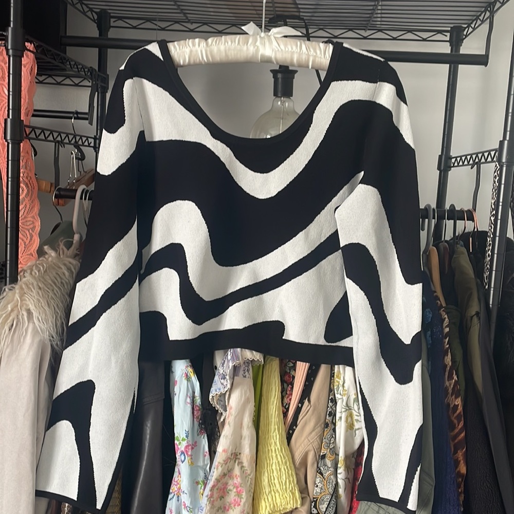 & Other Stories Jacquard Knit Top L - Picture 3 of 5